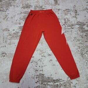 Aviator Nation Bolt Stitch Jogger Sweatpants Womens Medium Red White Big Logo